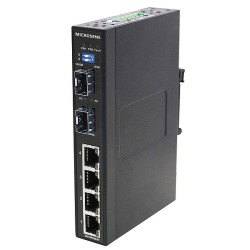 Microsens Entry Line Switch industrial Giga 6port, 4x RJ45 PoE+, 2 x SFP, MS657203PX - 138482 - 1
