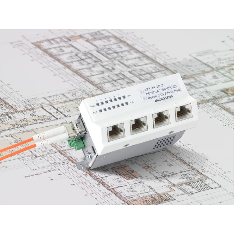 Microsens Gigabit Ethernet ruggedized Micro-Switch, 4x10/100/1000T with 2x SFP-Uplink, MS440207PMXH-48G6 - 144742 - 1