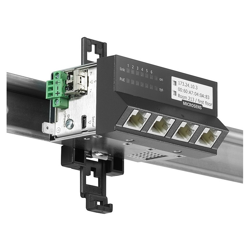 Microsens Gigabit Ethernet ruggedized Micro-Switch 45x45, 4x10/100/1000T with 2x ,MS450186PMXH-48G6+ - 149594 - 1