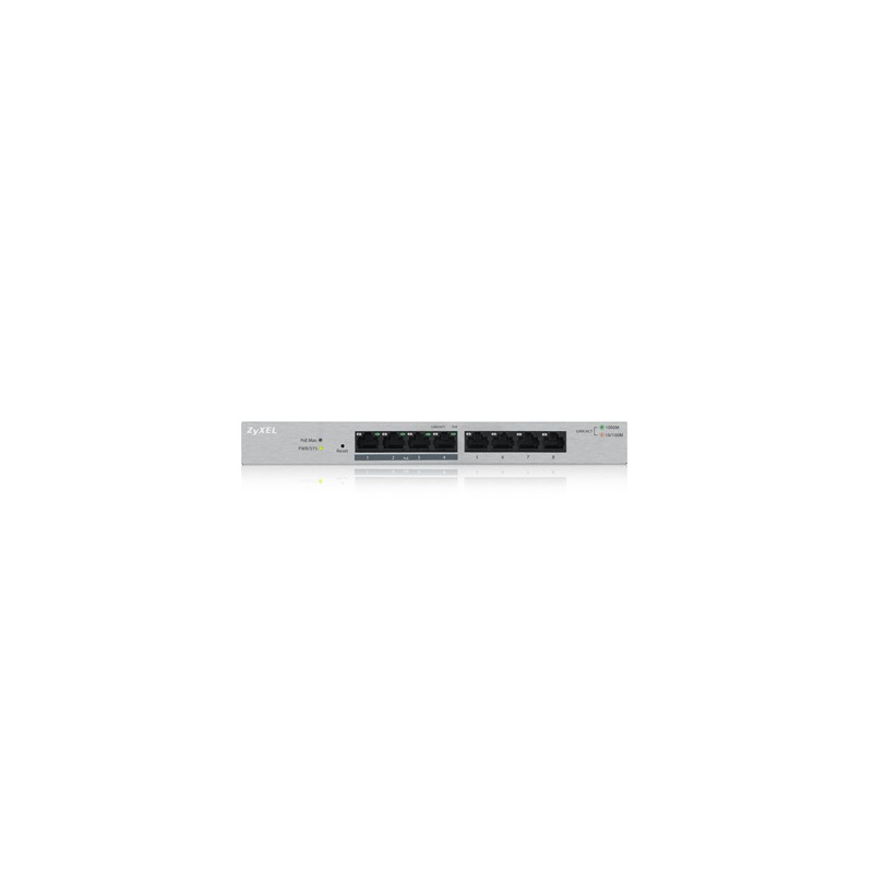 Zyxel Switch smart managed Layer2 8 Port &bull 8x 1 GbE &bull Desktop &bull Lüfterlos &bull GS1200-8 - 151230 - 1