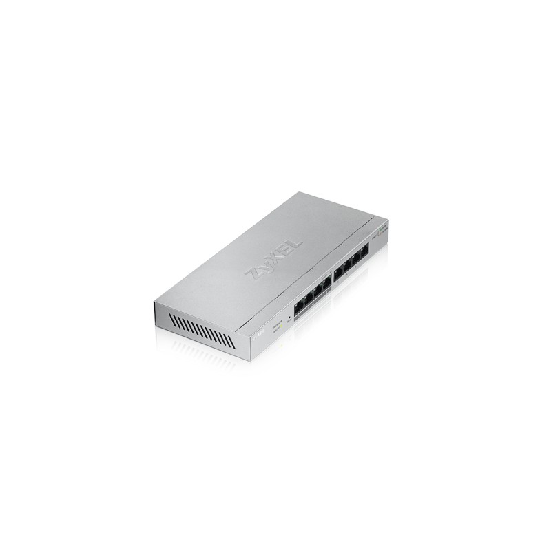 Zyxel Switch smart managed Layer2 8 Port &bull 8x 1 GbE &bull PoE Budget 60 Watt &bull 4x PoE at &bull Desktop &bull Lüfterlos &