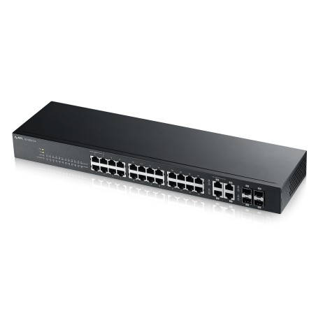 Zyxel Switch smart managed Layer2 28 Port &bull 24x 1 GbE &bull 4x 1 Gb Combo &bull 19" &bull Lüfterlos &bull NebulaFlex &bull G