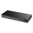 Zyxel Switch smart managed Layer2 50 Port &bull 44x 1 GbE &bull 4x 1 Gb Combo &bull 2x SFP &bull 19" &bull NebulaFlex &bull GS19