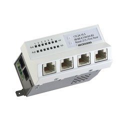 Microsens installation switch GBE 6 port, vertical installation, 5xRJ45, 1xST duplex, MS440210M-G6+ - 158300 - 1