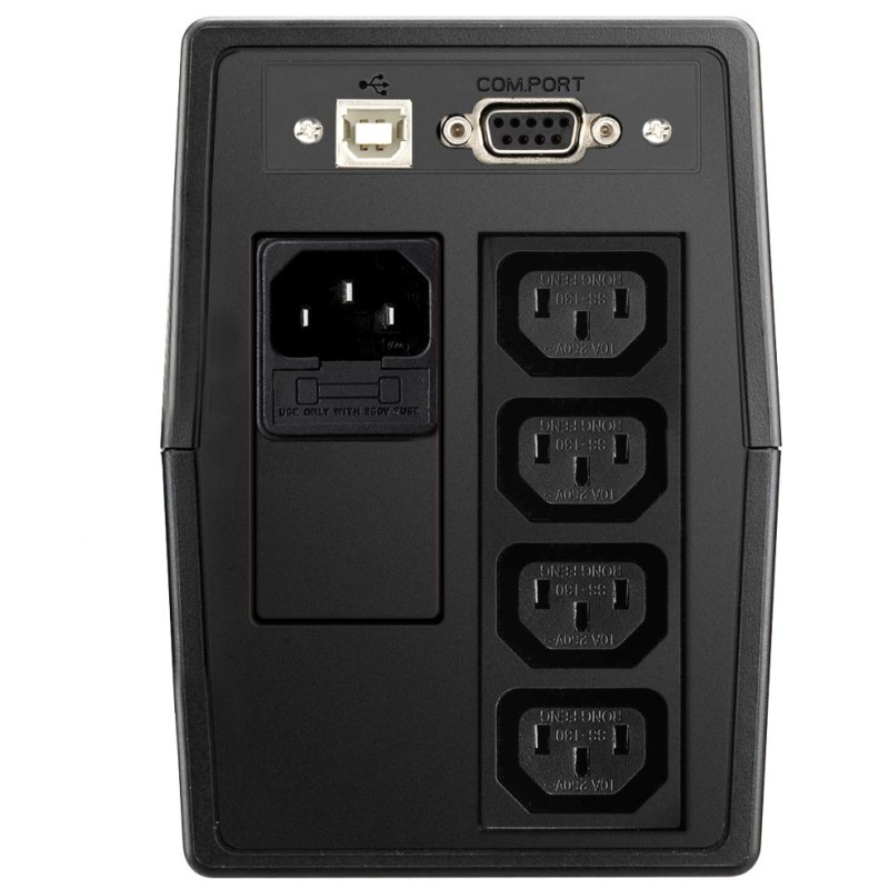 Effekta Line-Interaktive-USV, 800VA, USB/RS232, PVC-Gehäuse, Office 800, Lüfterlos, - 136999 - 1