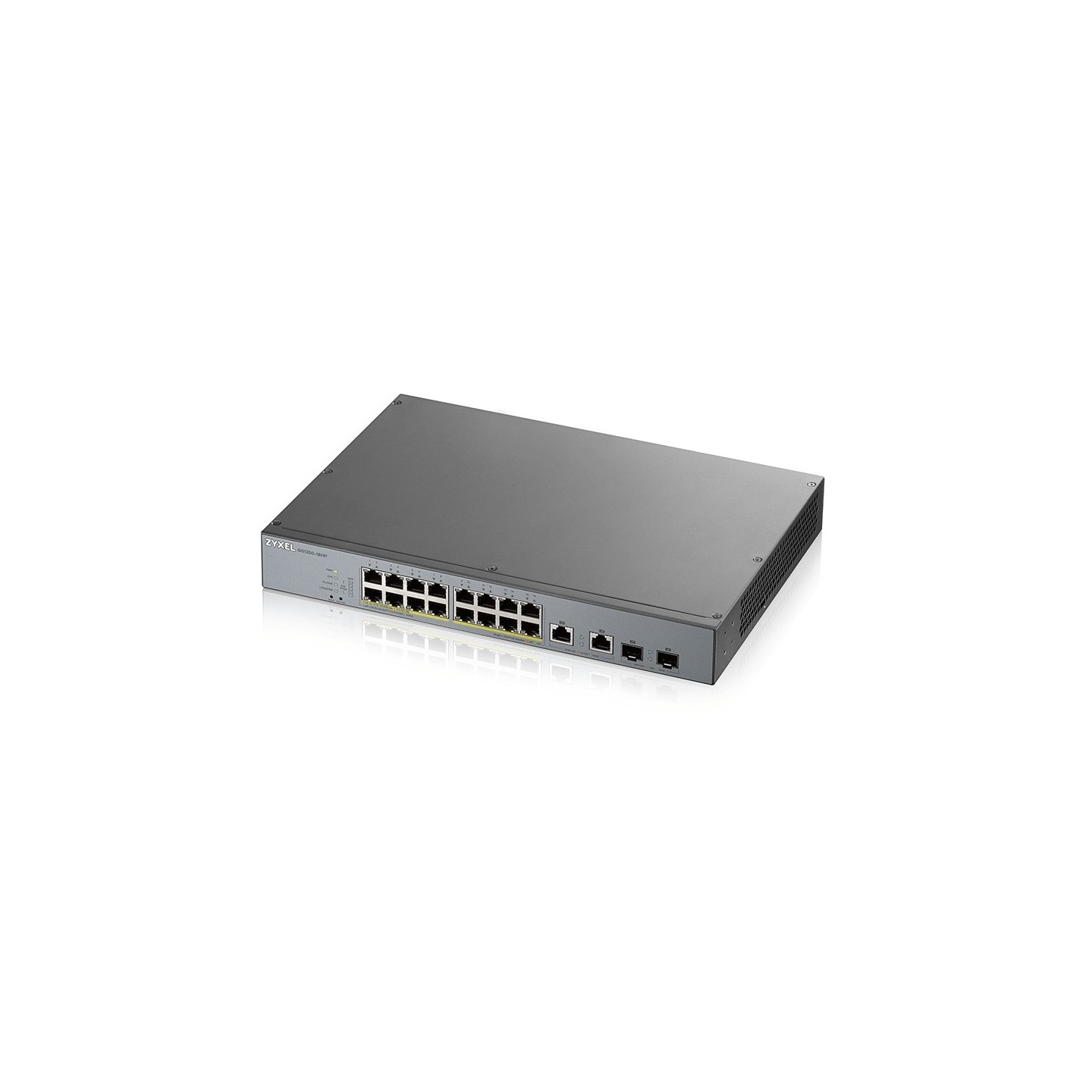 Zyxel Switch smart managed Layer2 18 Port &bull 16x 1 GbE &bull PoE Budget 250 Watt &bull 16x PoE at &bull 2x 1 Gb Combo &bull 1