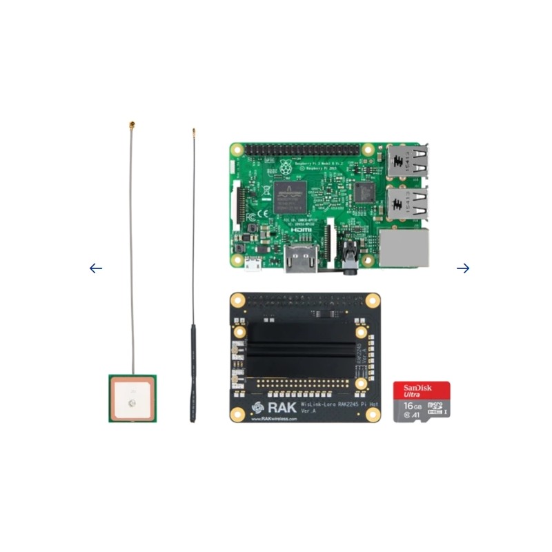 RAK Wireless · LoRa · WisGate · LoRa Gateway Discover Kit RAK2245 Pi HAT & Raspberry Pi 3B+ & 16G TF Card(with software image) t