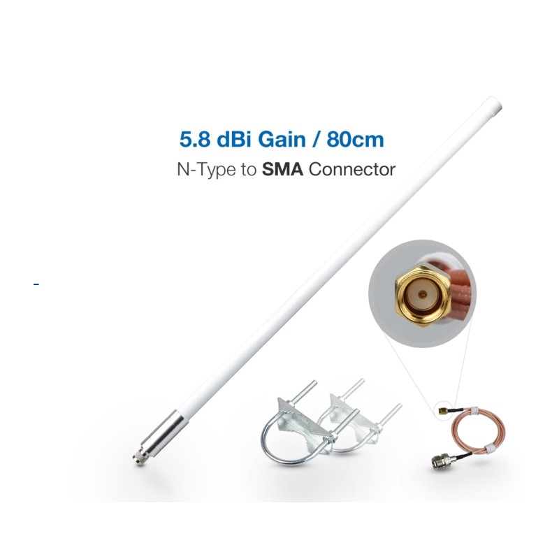RAK Wireless · LoRa · Accessories · Fiber Glassr Antenna Peak Gain 5.8dBi · N-Type zu RP-SMA - 171326 - 1