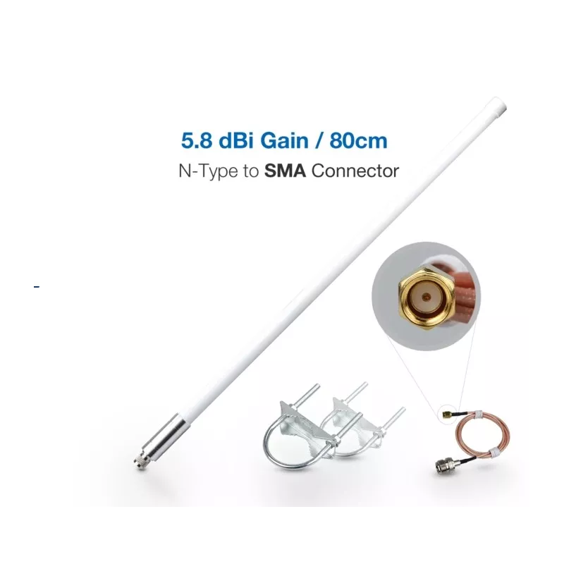RAK Wireless · LoRa · Accessories · Fiber Glassr Antenna Peak Gain 5.8dBi · N-Type zu RP-SMA - 171326 - 1