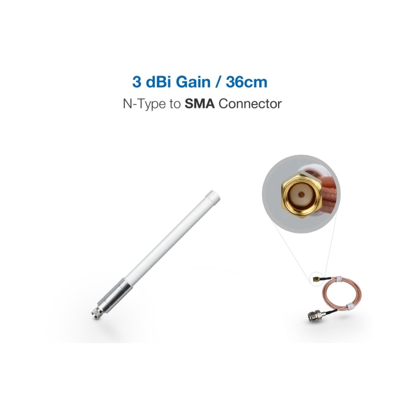 RAK Wireless · LoRa · Accessories · Fiber Glass Antenna Peak Gain 3dbi Transmission range is further, LoRa Gateway Antenna with 