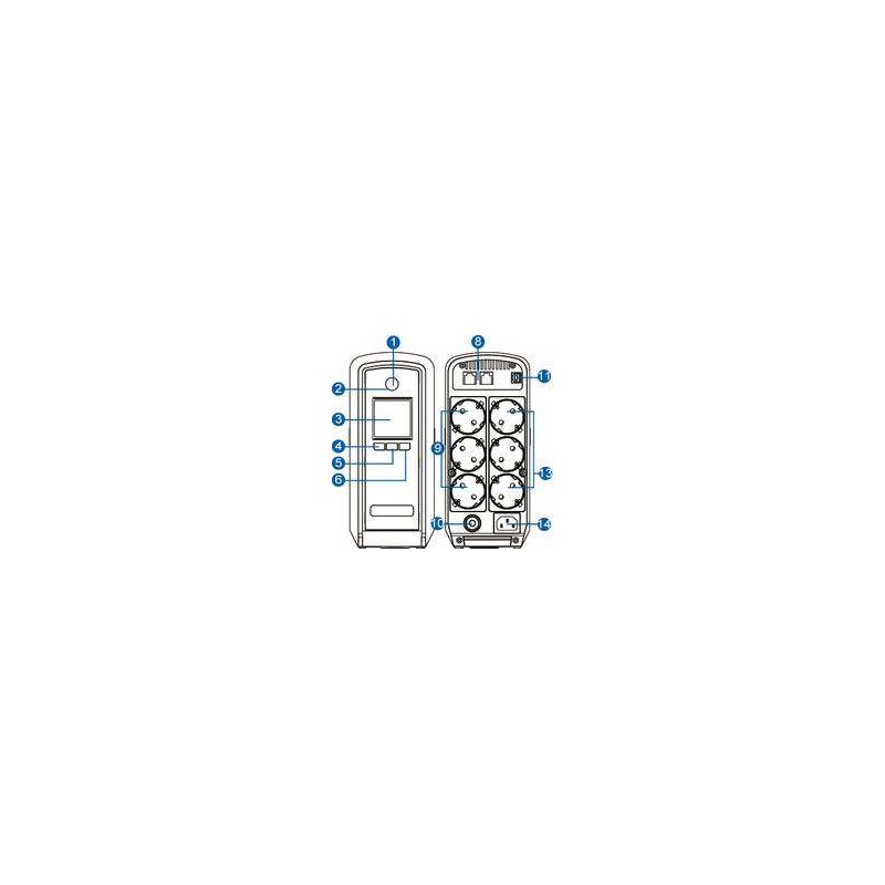 CyberPower USV, PFC-Serie, 550VA/350W, Line-Interactive, USB, reiner Sinus, 4min, - 149876 - 1