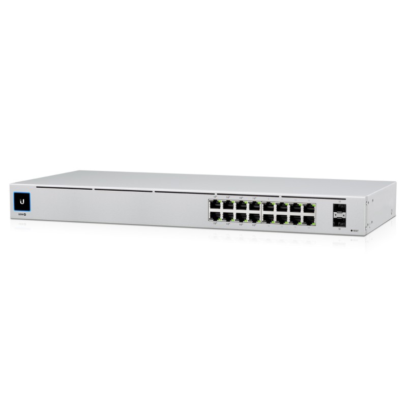 Ubiquiti Unifi Switch / 16 Ports / 8x POE+ / 8x RJ45 Gigabit / 42 W / 2x 1G SFP / USW-16-POE - 180930 - 1