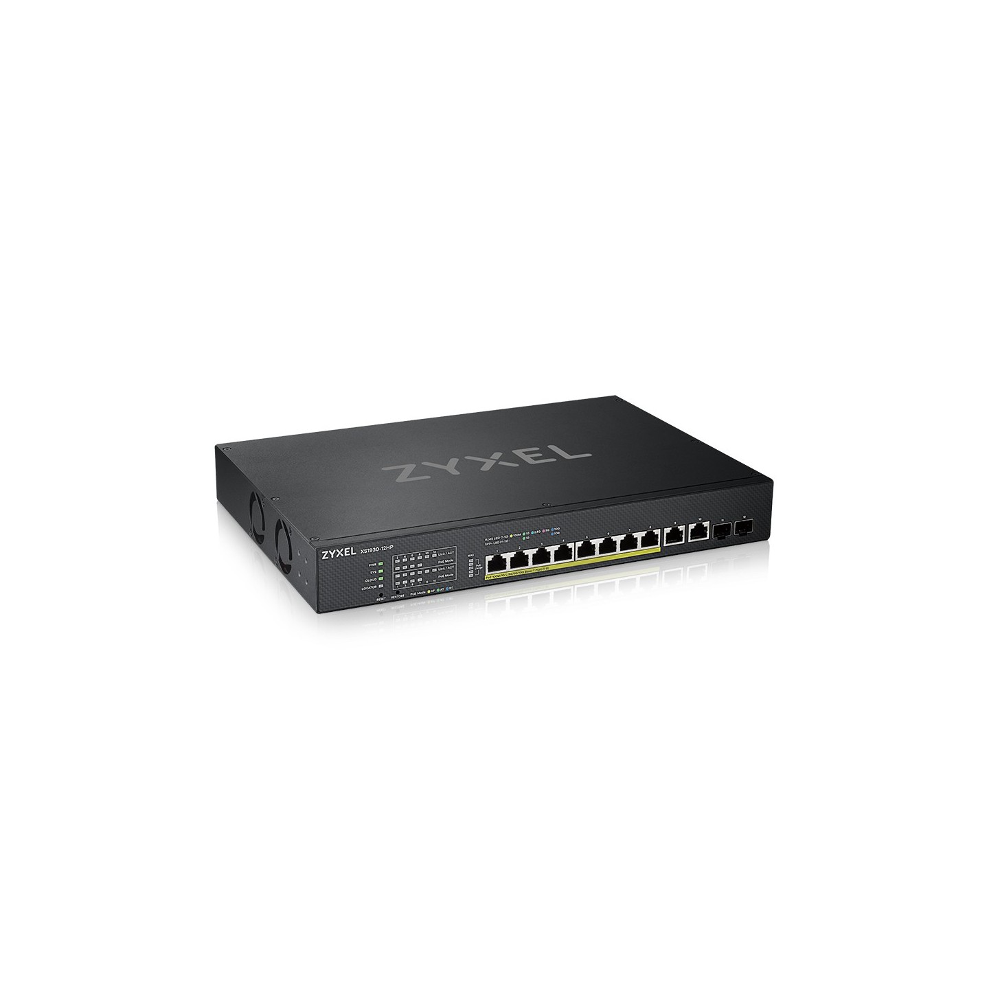 Zyxel Switch smart managed Layer2 12 Port &bull 10x 10 GbE &bull PoE Budget 375 Watt &bull 8x PoE bt &bull 2x SFP+ &bull 19" &bu