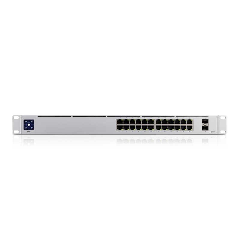Ubiquiti Switch smart managed Layer2 26 Port &bull 24x GbE &bull 2x SFP &bull 19" &bull Lüfterlos &bull UniFi &bull USW-24 - 189