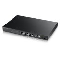 Zyxel Switch smart managed Layer2 26 Port &bull 24x 1 GbE &bull PoE Budget 170 Watt &bull 24x PoE at &bull 2x SFP &bull 19" &bul