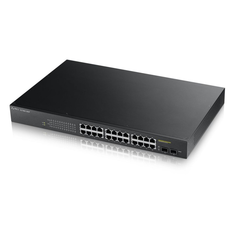 Zyxel Switch smart managed Layer2 26 Port &bull 24x 1 GbE &bull PoE Budget 170 Watt &bull 24x PoE at &bull 2x SFP &bull 19" &bul