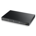 Zyxel Switch smart managed Layer2 50 Port &bull 48x 1 GbE &bull PoE Budget 170 Watt &bull 24x PoE at &bull 2x SFP &bull 19" &bul