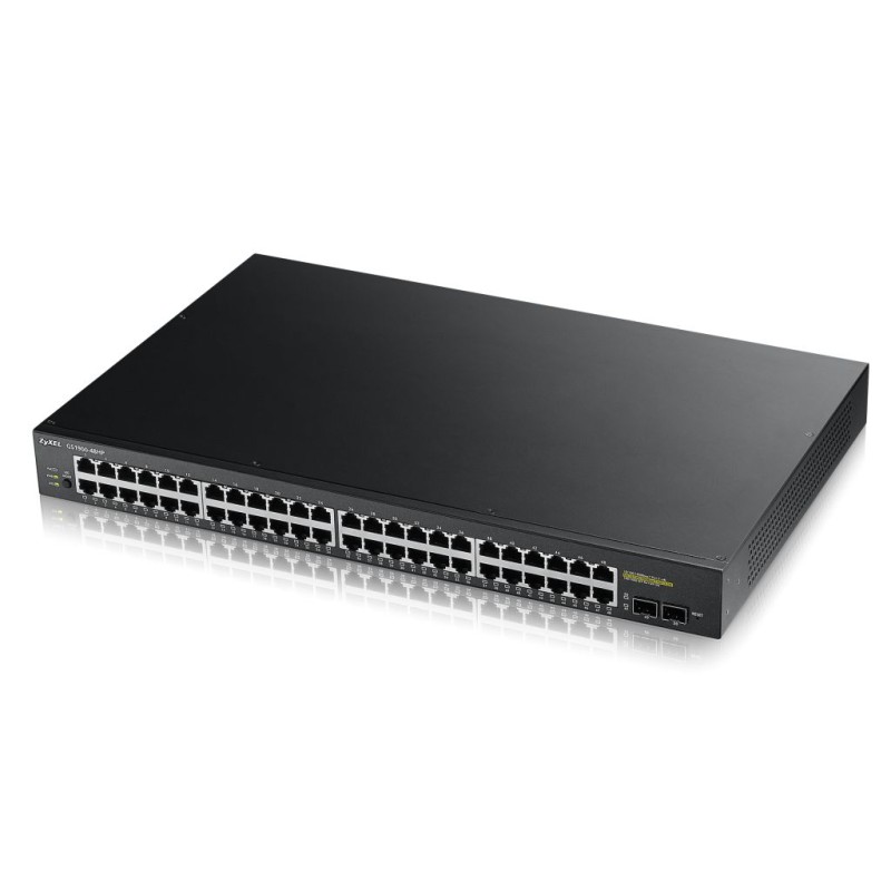 Zyxel Switch smart managed Layer2 50 Port &bull 48x 1 GbE &bull PoE Budget 170 Watt &bull 24x PoE at &bull 2x SFP &bull 19" &bul
