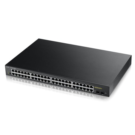 Zyxel Switch smart managed Layer2 50 Port &bull 48x 1 GbE &bull PoE Budget 170 Watt &bull 24x PoE at &bull 2x SFP &bull 19" &bul