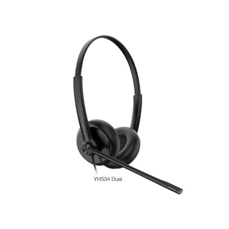 Yealink SIP zub. QD/RJ YHS34 Lite, Duales Headset mit NoiseCancelling - 194695 - 1