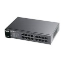 Zyxel Switch unmanaged Layer2 16 Port &bull 16x 1 GbE &bull 19" &bull Lüfterlos &bull GS1100-16 V3 - 195858 - 1