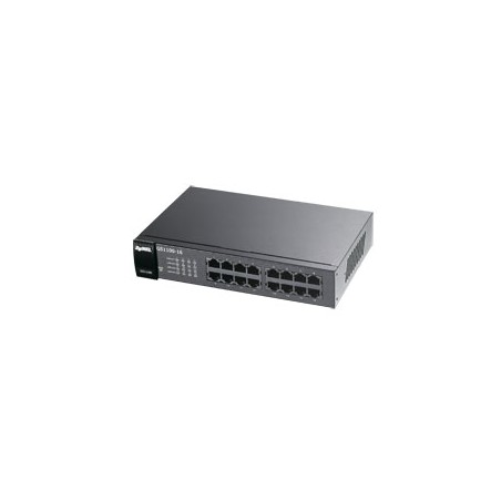 Zyxel Switch unmanaged Layer2 16 Port &bull 16x 1 GbE &bull 19" &bull Lüfterlos &bull GS1100-16 V3 - 195858 - 1