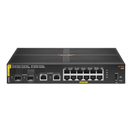 HP Switch 1000Mbit, 12xTP, 10GB 2xTP, 2xSFP/SFP+-Slot, 6100-12G-CL4-2SFP+ 139W, - 201291 - 1