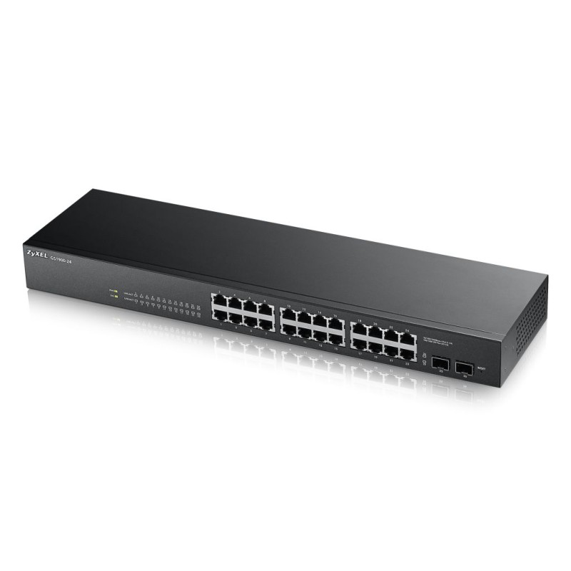 Zyxel Switch smart managed Layer2 26 Port &bull 24x 1 GbE &bull 2x SFP &bull 19" &bull Lüfterlos &bull GS1900-24 V2 - 207726 - 1