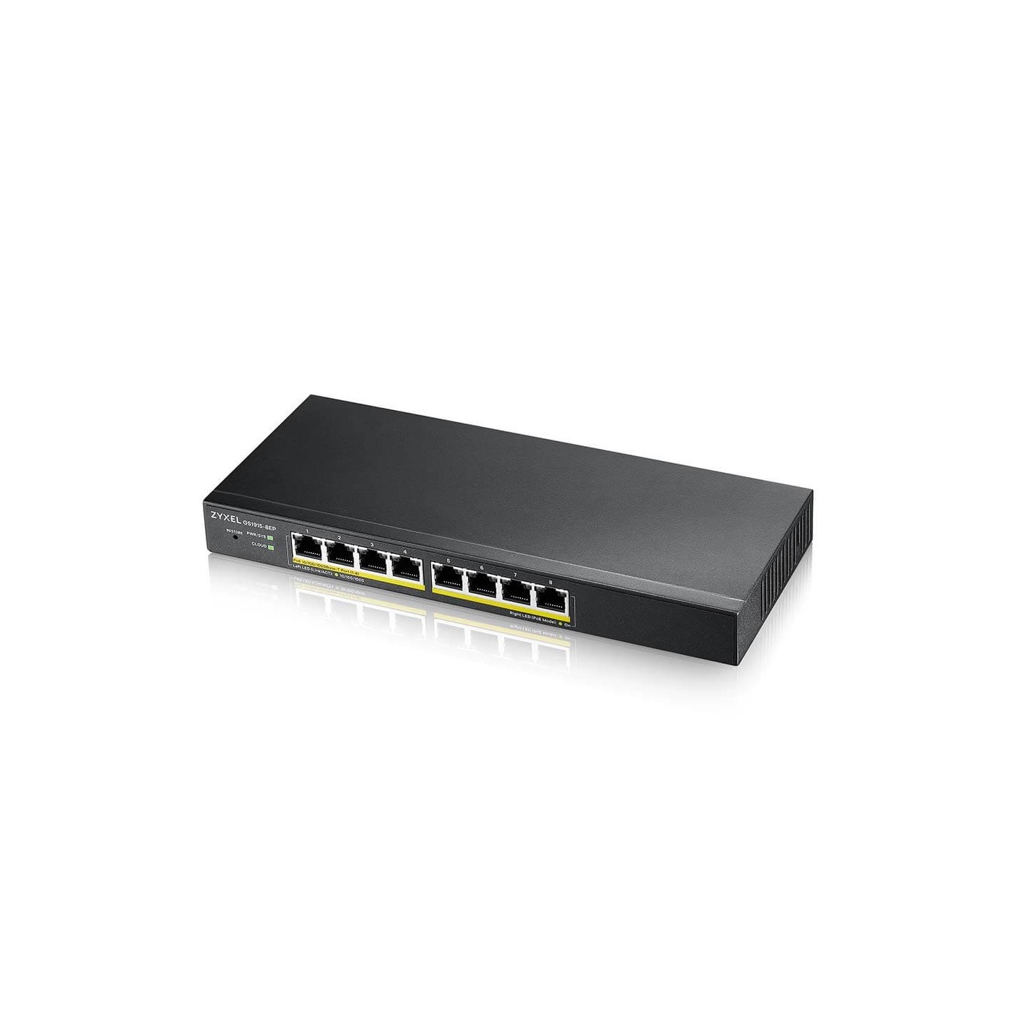 Zyxel Switch smart managed Layer2 8 Port &bull 8 x 1 GbE &bull PoE Budget 60 Watt &bull 8x PoE at &bull Desktop &bull NebulaFlex