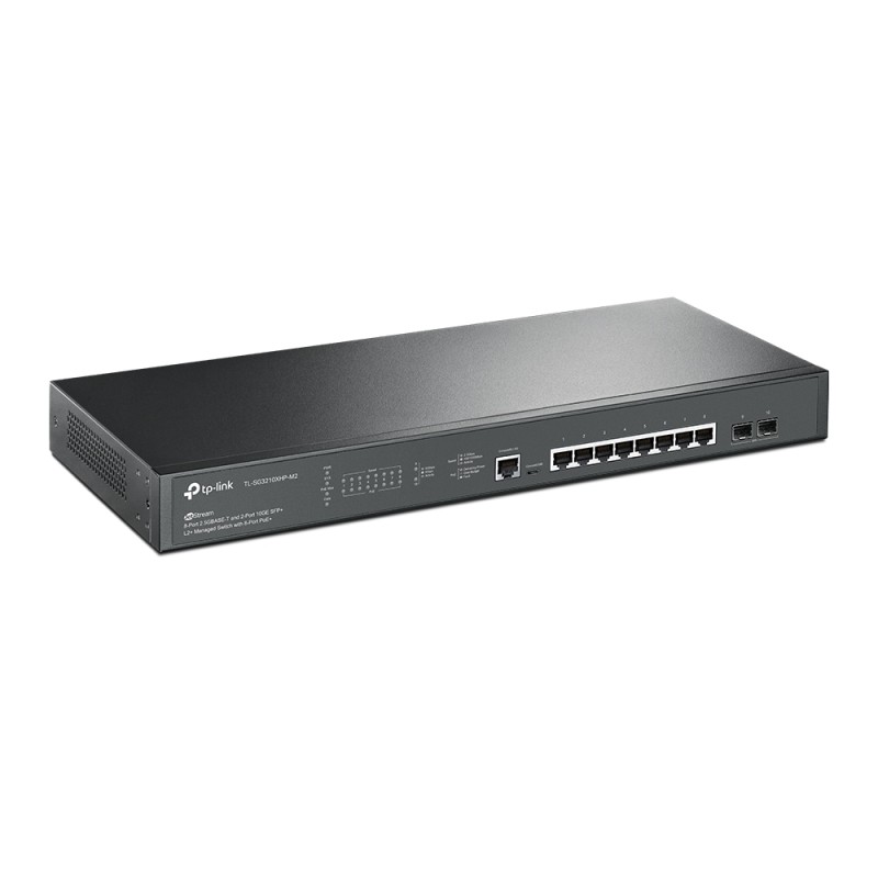 TP-Link Switch full managed Layer2+ 10 Port &bull 8x 2.5 GbE &bull 2x SFP+ &bull PoE Budget 240 Watt &bull 8x PoE at &bull 19? &