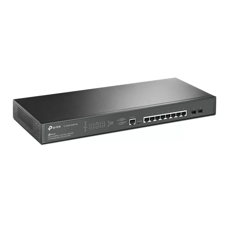 TP-Link Switch full managed Layer2+ 10 Port &bull 8x 2.5 GbE &bull 2x SFP+ &bull PoE Budget 240 Watt &bull 8x PoE at &bull 19? &