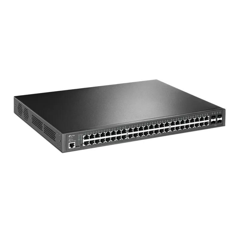 TP-Link Switch full managed Layer2+ 52 Port &bull 48x 1 GbE &bull 4x SFP &bull PoE Budget 384 Watt &bull 48x PoE at &bull 4x SFP