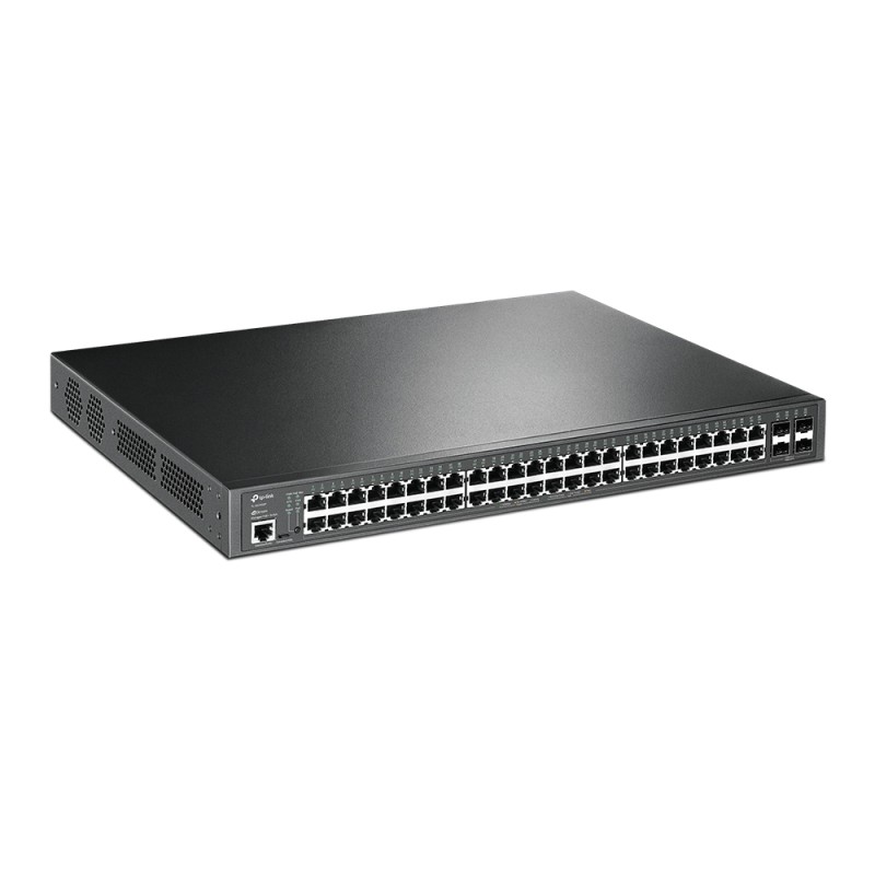 TP-Link Switch full managed Layer2+ 52 Port &bull 48x 1 GbE &bull 4x SFP &bull PoE Budget 384 Watt &bull 48x PoE at &bull 4x SFP