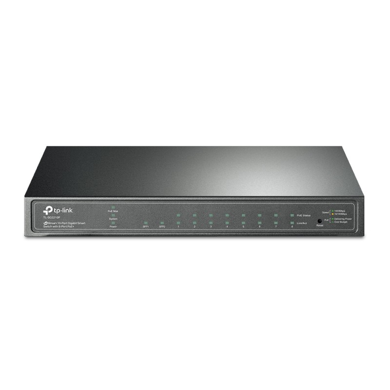 TP-Link Switch full managed Layer2 10 Port &bull 8x 1 GbE &bull PoE Budget 58 Watt &bull 8x PoE at &bull 2x SFP &bull 10? &bull 