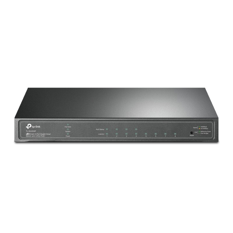 TP-Link Switch full managed Layer2 8 Port &bull 8x 1 GbE &bull PoE Budget 58 Watt &bull 4x PoE at &bull Lüfterlos, Omada &bull S