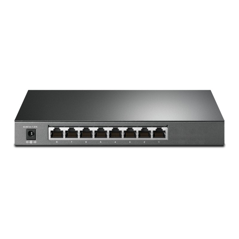 TP-Link Switch full managed Layer2 8 Port &bull 8x 1 GbE &bull PoE Budget 58 Watt &bull 4x PoE at &bull Lüfterlos, Omada &bull S