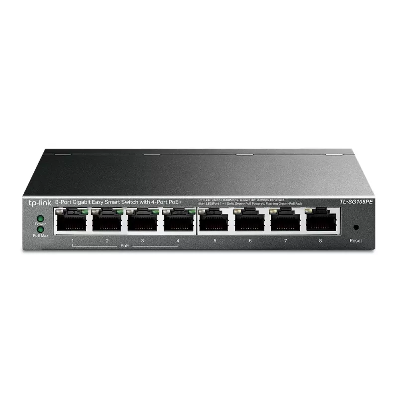 TP-Link - TL-SG108PE - 8-Port Gigabit Easy Smart Switch with 4-Port PoE+ - 209700 - 1