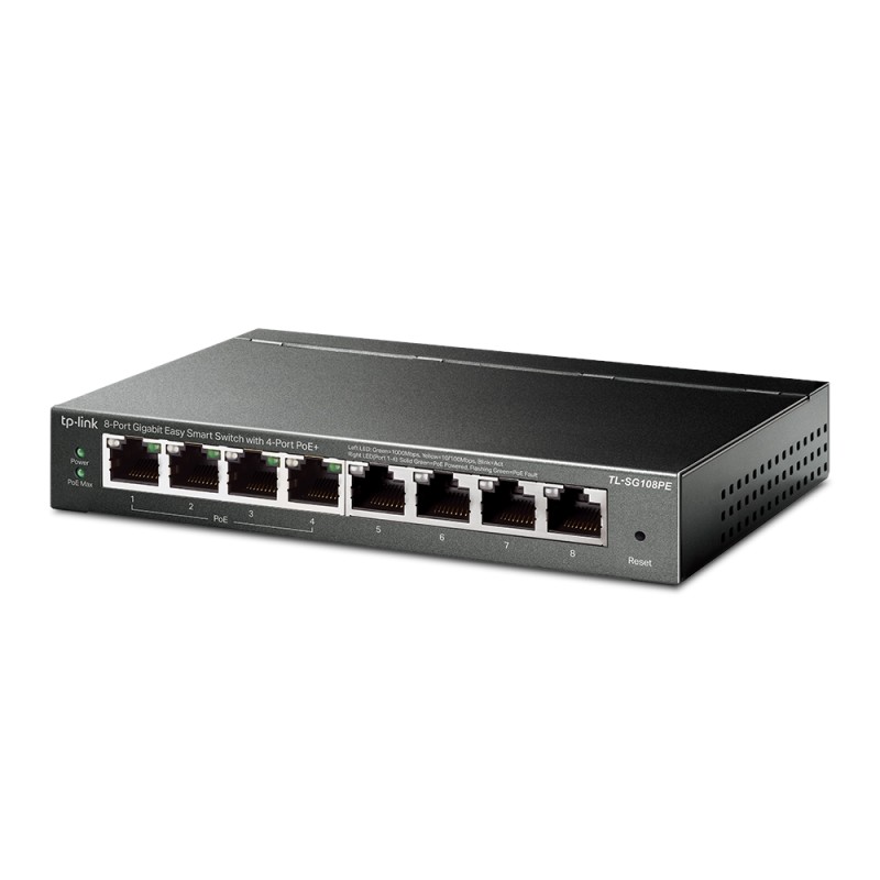TP-Link - TL-SG108PE - 8-Port Gigabit Easy Smart Switch with 4-Port PoE+ - 209700 - 2