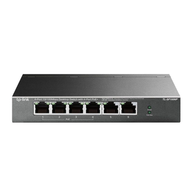 TP-Link - TL-SF1006P - 6-Port 10/100 Mbps Desktop Switch with 4-Port P - 209711 - 1