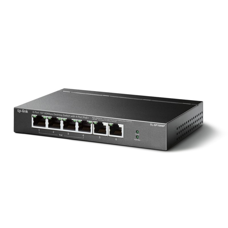 TP-Link - TL-SF1006P - 6-Port 10/100 Mbps Desktop Switch with 4-Port P - 209711 - 2