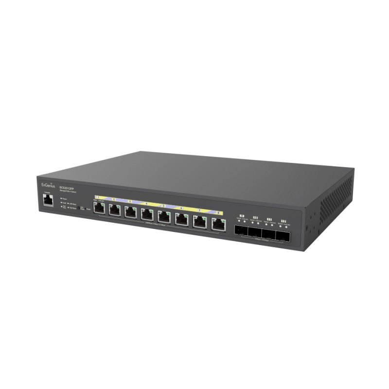 EnGenius Switch full managed Layer2+ 12 Port &bull 8x 2.5 GbE &bull PoE Budget 240W &bull 8x PoE bt &bull 4x SFP+ &bull 13" &bul