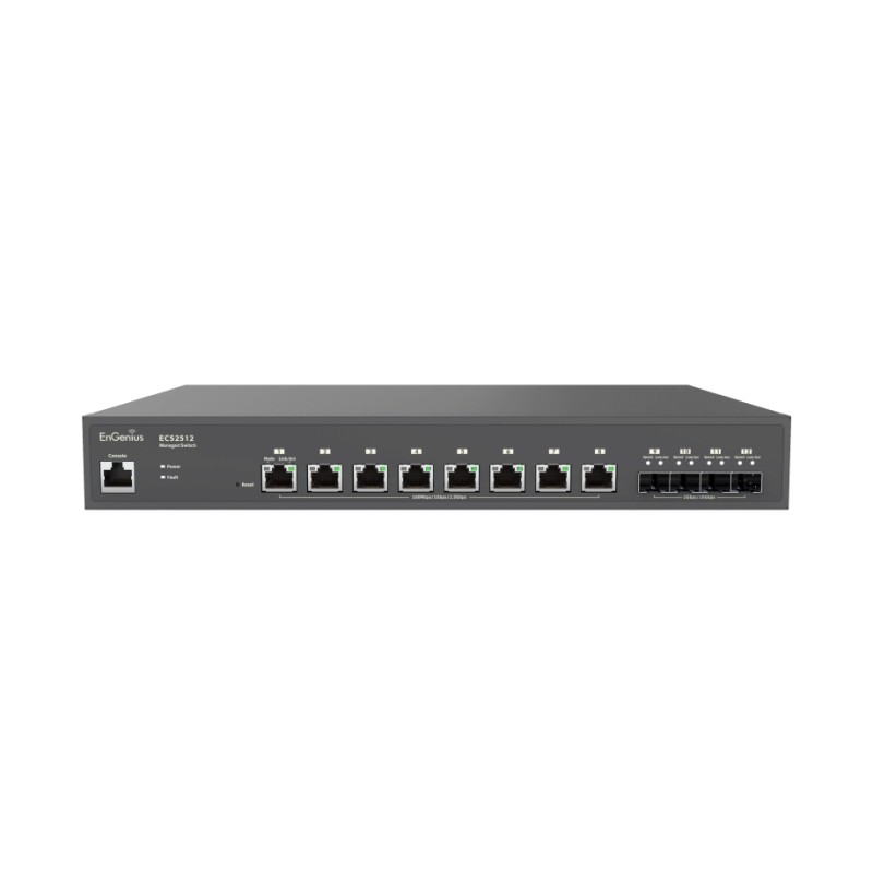 EnGenius Switch full managed Layer2+ 12 Port &bull 8x 2.5 GbE &bull 4x SFP+ &bull 13" &bull ECS2512 &bull EnGenius Cloud - 20998