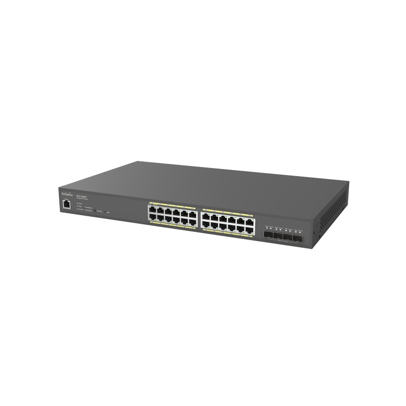 EnGenius Switch full managed Layer2+ 28 Port &bull 24x 1 GbE &bull PoE Budget 410W &bull 24x PoE at &bull 4x SFP+ &bull 19" &bul