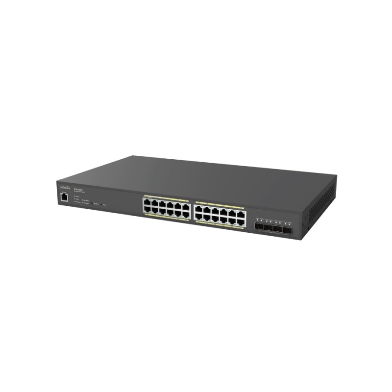 EnGenius Switch full managed Layer2+ 28 Port &bull 24x 1 GbE &bull PoE Budget 240W &bull 24x PoE at &bull 4x SFP+ &bull 19" &bul