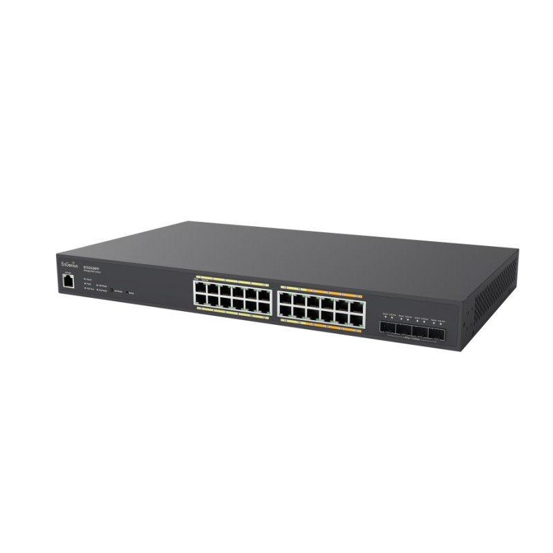 EnGenius Switch full managed Layer2+ 28 Port &bull 8x 2.5 GbE, 16x 1 GbE &bull PoE Budget 410W &bull 24x PoE at &bull 4x SFP+ &b