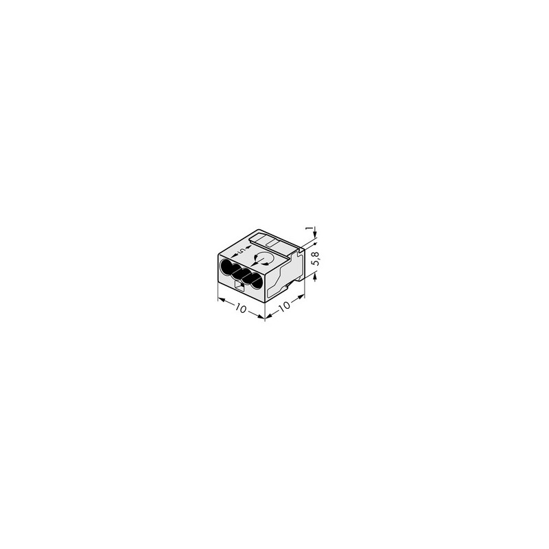 Wago Series 243- 4-conductor micro terminal (100 pieces) light gray - 131995 - 2