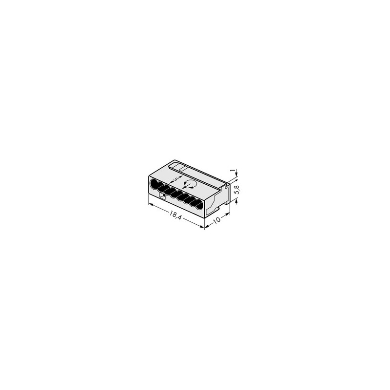 Wago Series 243 - 8-conductor micro terminal (50 pieces) light gray - 131996 - 2