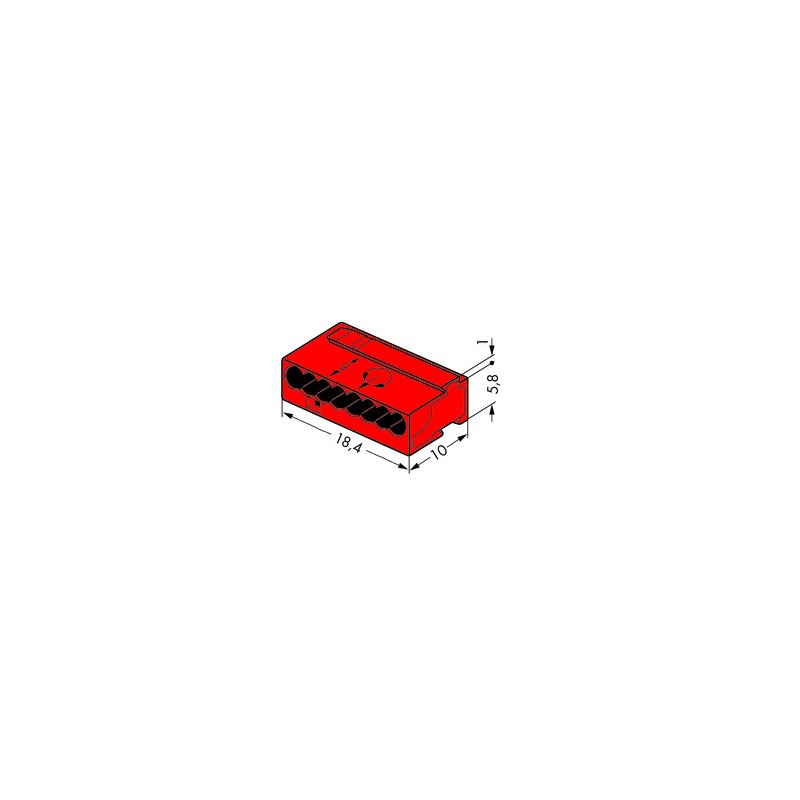 Wago Serie 243- 8-Leiter-Micro-Klemme (50 Stück) rot - 140084 - 2