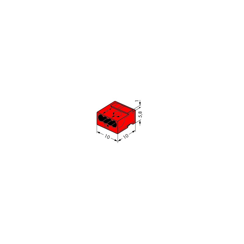 Wago Series 243- 4-conductor micro terminal (100 pieces) red - 140085 - 2