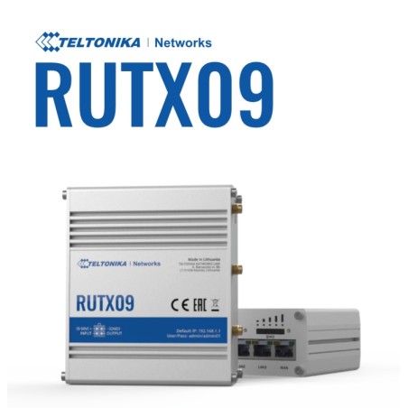 Teltonika · Router · RUTX09 · Industrial LTE Modem Router Cat6 "ONLY LAN" 300Mbps Down/42Mbps UP - 165162 - 1